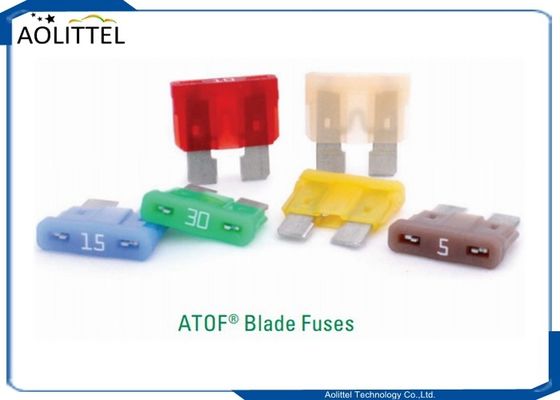 qualità  PA66 Auto Blade Fuse , Automotive Industry ATOF 32V Series ATOF Medium Blade Fuse Rated 32V 1-40A Replaces 257 ATO fabbrica