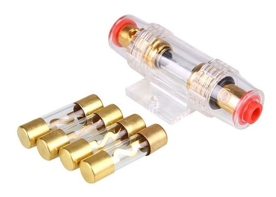 Fusibile automatico di vetro 10-80A 32VDC della metropolitana AGU 10x38mm del veicolo dell'automobile dell'amplificatore audio S dell'elemento stereo automatico di forma con oro placcato