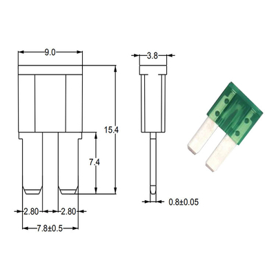 MICRO2 Fusibili per lame automobilistiche 32V 10A Rosso per Ford Tap Adapter Mini Blade Fuse Holder