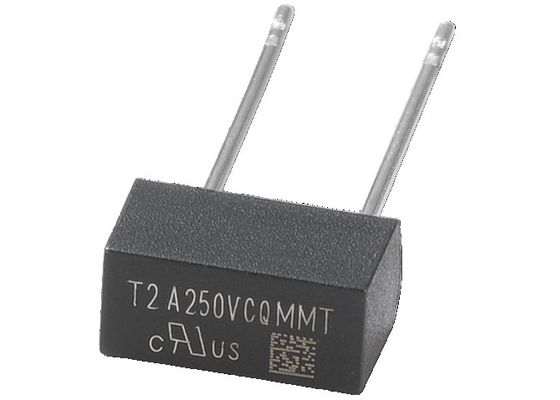 Micro UL del fusibile 8.35x5x3.95mm 2A 250V 300V 400V TUV CQC KC PSE di MMT di serie di plastica della scatola del cavo radiale più sottile del ritardo